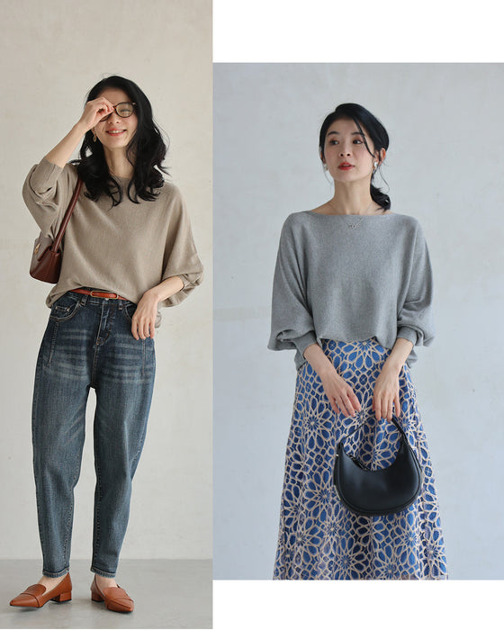 Elegantly sparkling shiny needleman cut-and-sew top