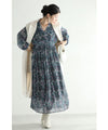 [Outlet, no returns or exchanges] Pure flower-blooming tuck cache-coeur medium dress