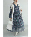[Outlet, no returns or exchanges] Pure flower-blooming tuck cache-coeur medium dress
