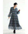 [Outlet, no returns or exchanges] Pure flower-blooming tuck cache-coeur medium dress