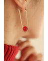 【返品・交換不可】赤い実揺れるブランコピアス