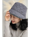 内側あったかボアのキルティング帽子