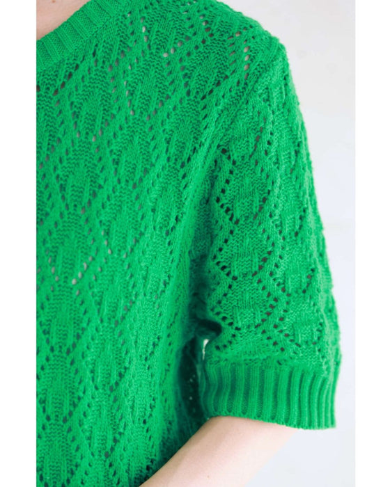 ストンとIラインシルエットの切り替え柄ニットロングワンピース