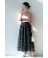 Plenty of whipped ruffle tulle midi skirt