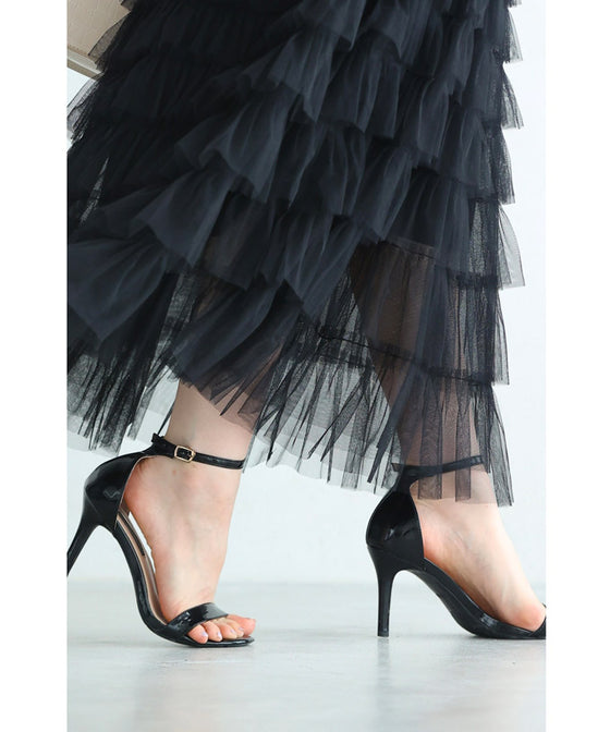 Plenty of whipped ruffle tulle midi skirt