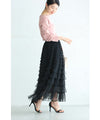 Plenty of whipped ruffle tulle midi skirt