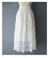 【セール商品返品交換不可】柔らかなレースベールミディアムスカート