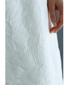 White floral relief midi skirt