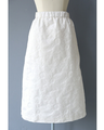White floral relief midi skirt