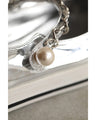 Two-tone enamel strap pumps with pearls