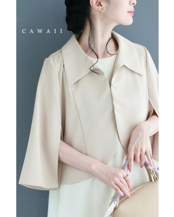 上品なスリット袖のボレロジャケット