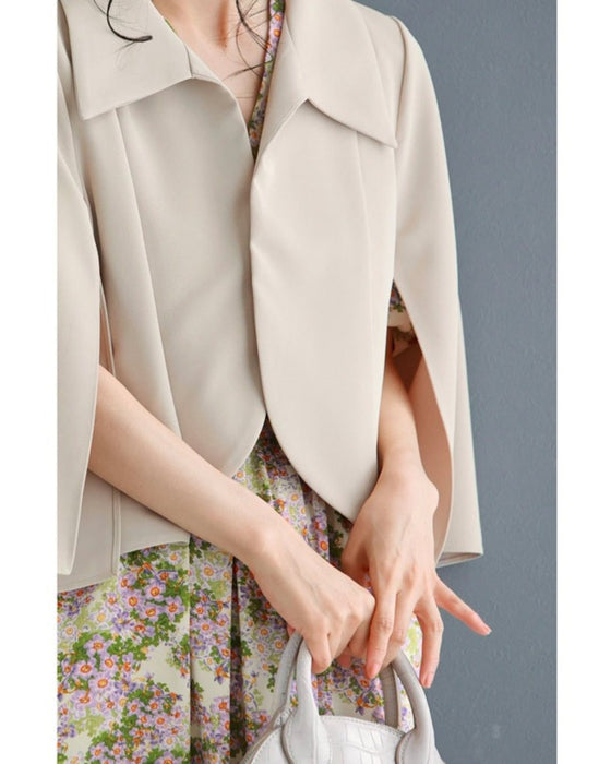 上品なスリット袖のボレロジャケット