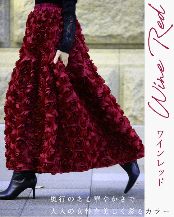 バラの花に包まれるボリュームブーケスカート
