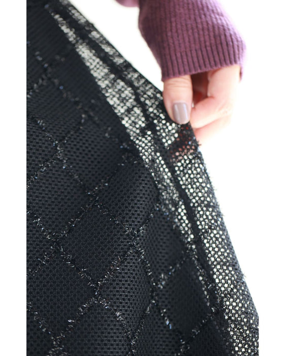 煌めきダイヤチェックのメッシュ地ロングスカート