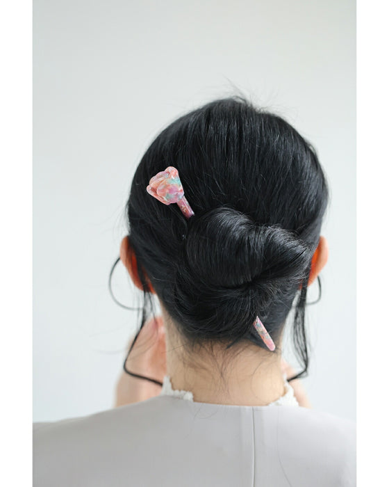飴細工のように艶めく薔薇のかんざし