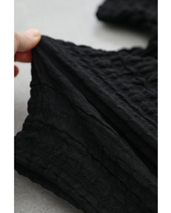 ぽこぽこテクスチャーの柔らかプルオーバートップス