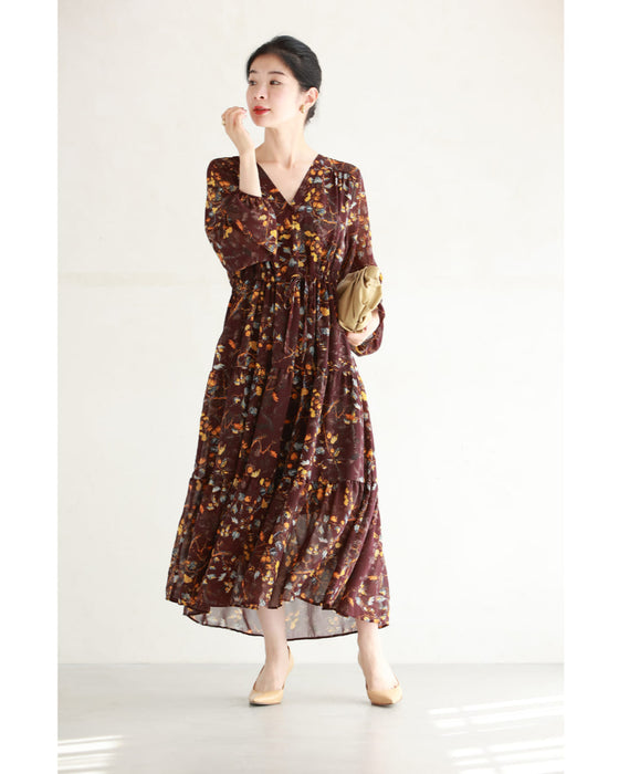 【予約商品】実が成るボタニカルプリントのシアーミディアムワンピース