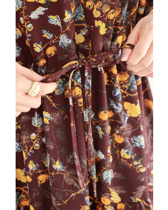 【予約商品】実が成るボタニカルプリントのシアーミディアムワンピース