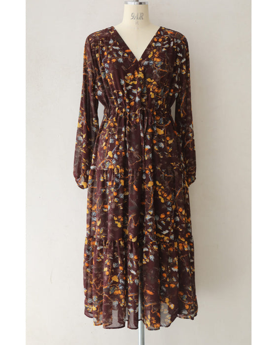 【予約商品】実が成るボタニカルプリントのシアーミディアムワンピース