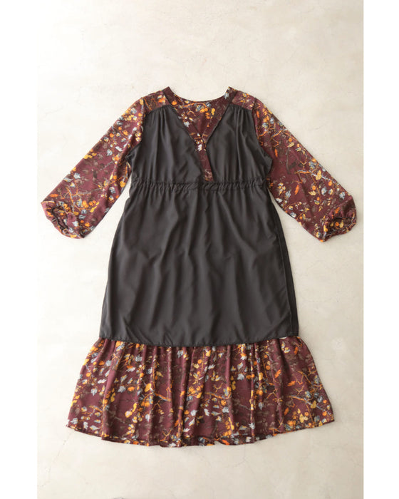 【予約商品】実が成るボタニカルプリントのシアーミディアムワンピース