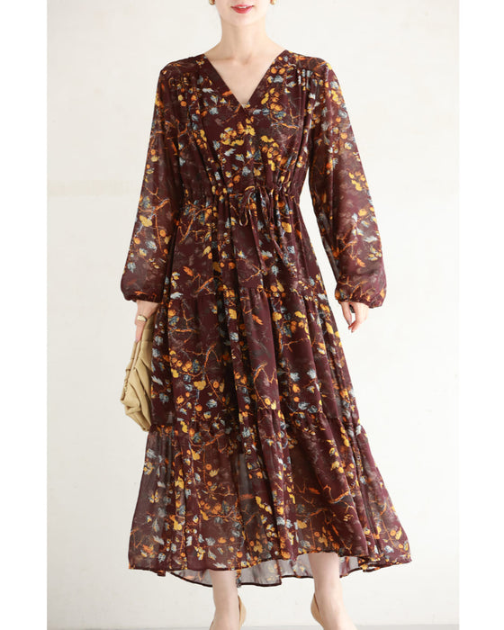 【予約商品】実が成るボタニカルプリントのシアーミディアムワンピース