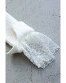 A brushed knit top with lace sleeves that cover your hands