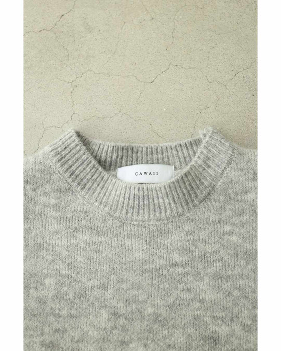 変化を楽しむハーフジップウエストのニットプルオーバートップス