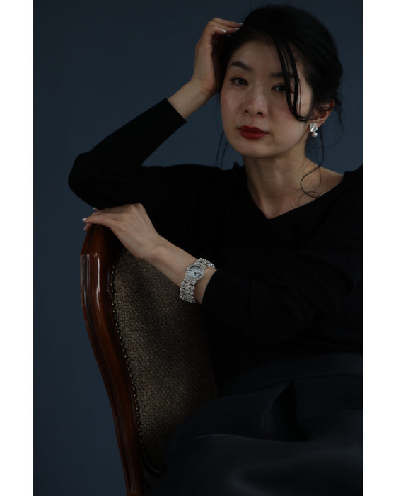 A bejeweled bracelet watch that beautifully keeps time