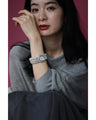 A bejeweled bracelet watch that beautifully keeps time