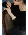 A bejeweled bracelet watch that beautifully keeps time