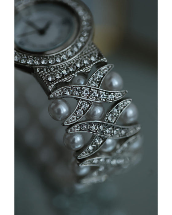 A bejeweled bracelet watch that beautifully keeps time