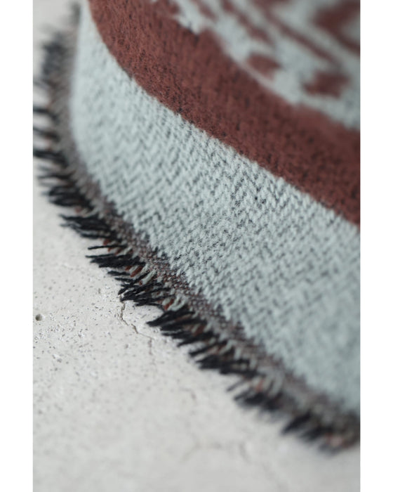 チョコミントカラーの菱形ストール