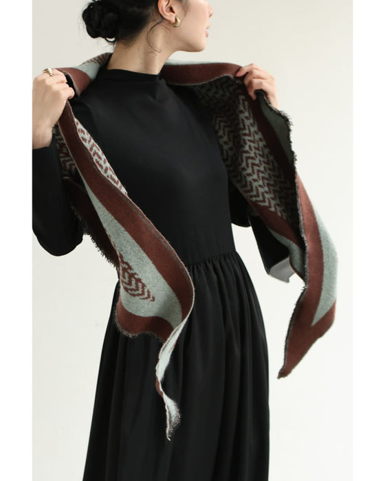 チョコミントカラーの菱形ストール