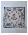 Navy piping scarf with elegant carriage pattern