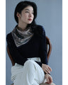 Navy piping scarf with elegant carriage pattern