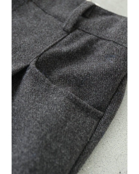 美シルエットのウール調ワイドパンツ（ベルト付き）