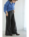 美シルエットのウール調ワイドパンツ（ベルト付き）