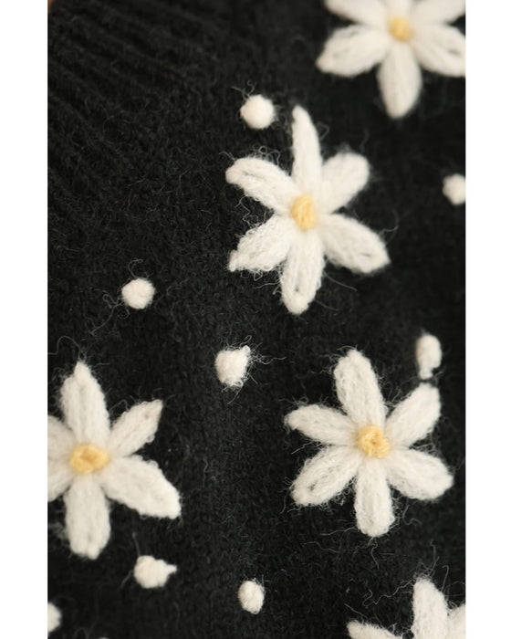 降りしきる花雪ニットカーディガン