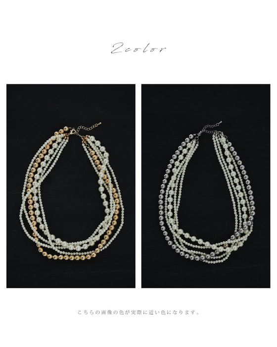 様々に着用できる。フリーダムな軽量パールネックレス