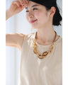 円と円が繋がる首元華やぐ2連チェーンネックレス