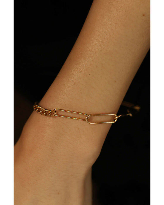 二面性をもつハーフデザインチェーンブレスレット