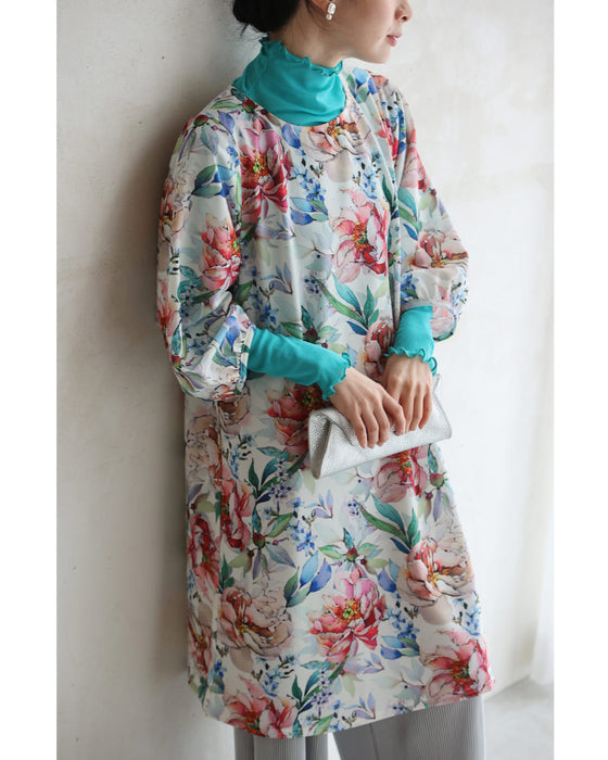 気分華やぐ春満開Aラインチュニック