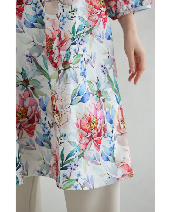 気分華やぐ春満開Aラインチュニック