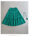 鮮やかグリーンのパンチングレースミディアムスカート(紐付き)