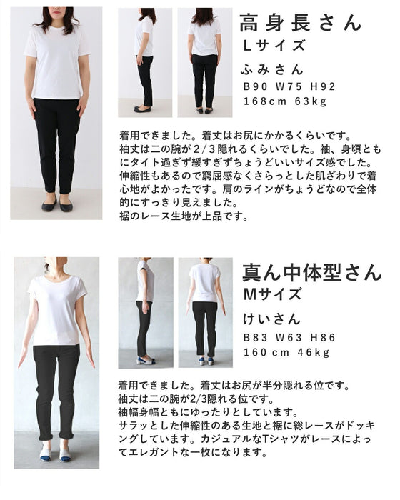 デコレーションレースのエレガントTシャツトップス