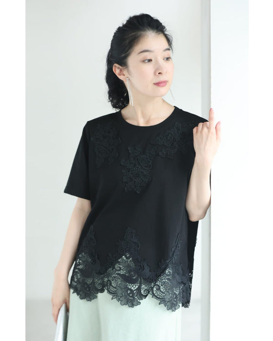 デコレーションレースのエレガントTシャツトップス