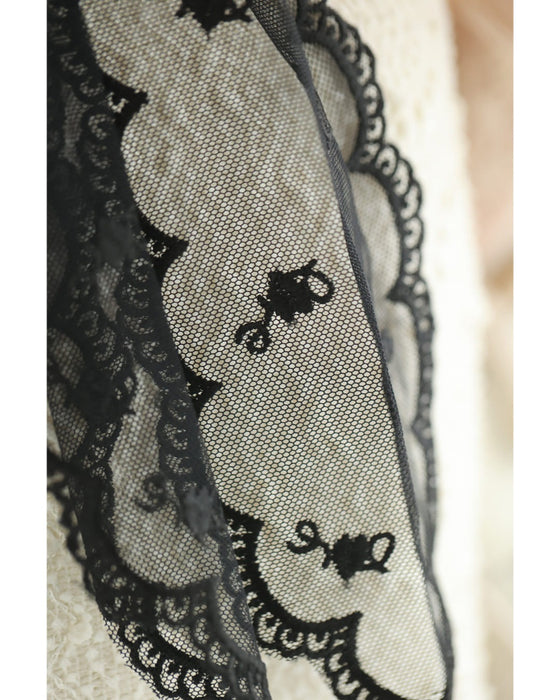 レースリボンとパールのマリアージュネックレス