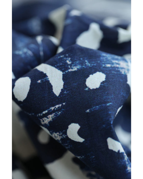 涼やかな版画風アートロングワンピース