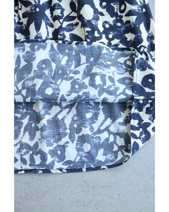 涼やかな版画風アートロングワンピース