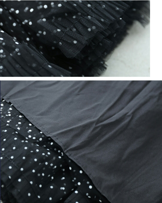 たっぷりふわふわドットチュールロングスカート